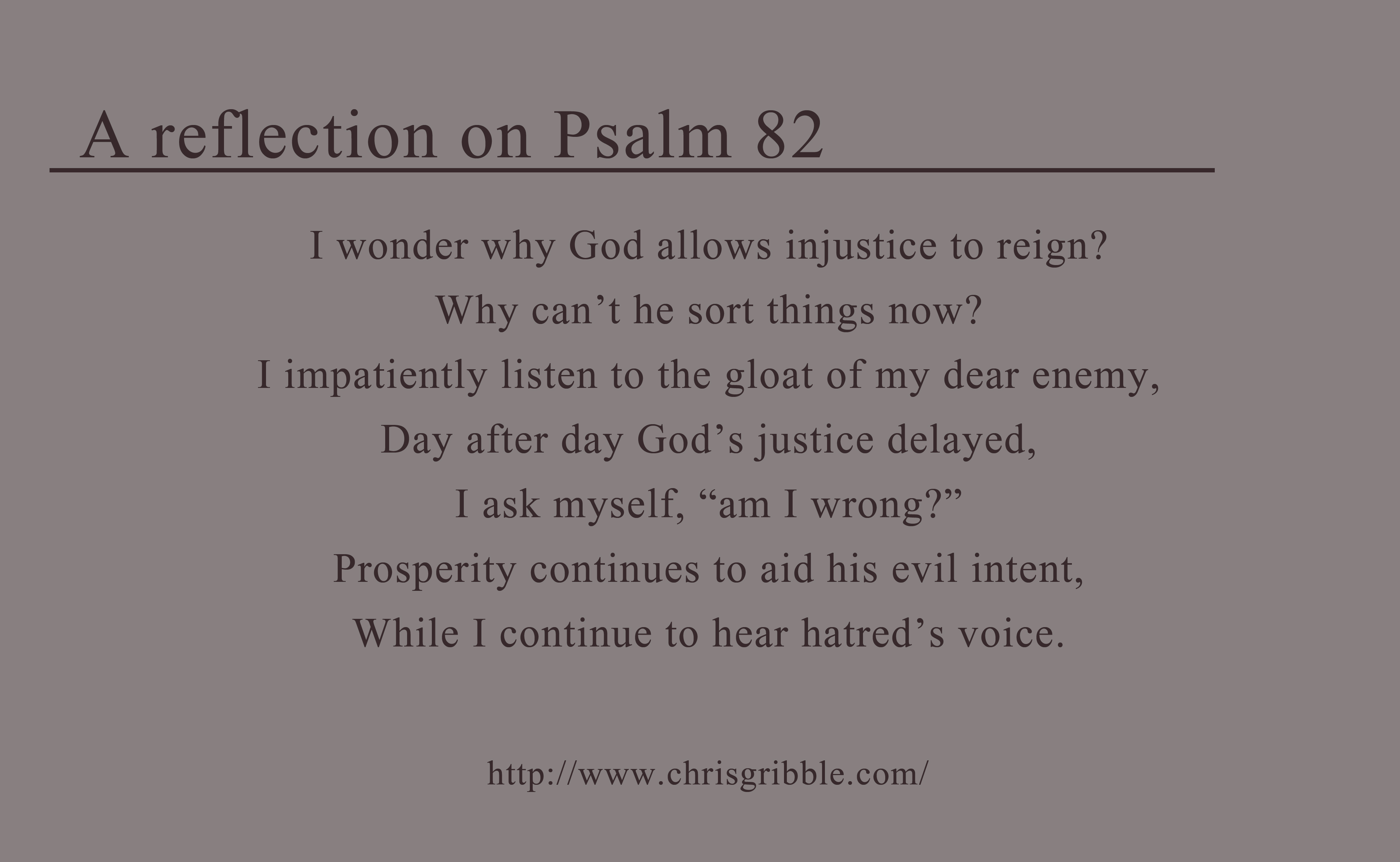 A reflection on Psalm 82